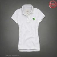 dames abercrombie fitch korte polo tees groen logo wit Store Enschede 4j9ty862